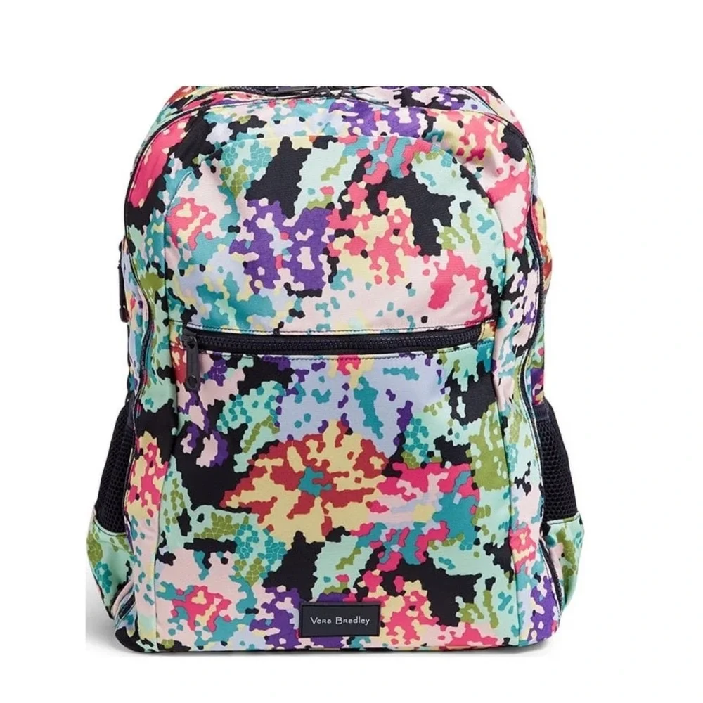 Vera Bradley Grand Laptop Backpack Womens OS Happy Blooms ReActive Excellent